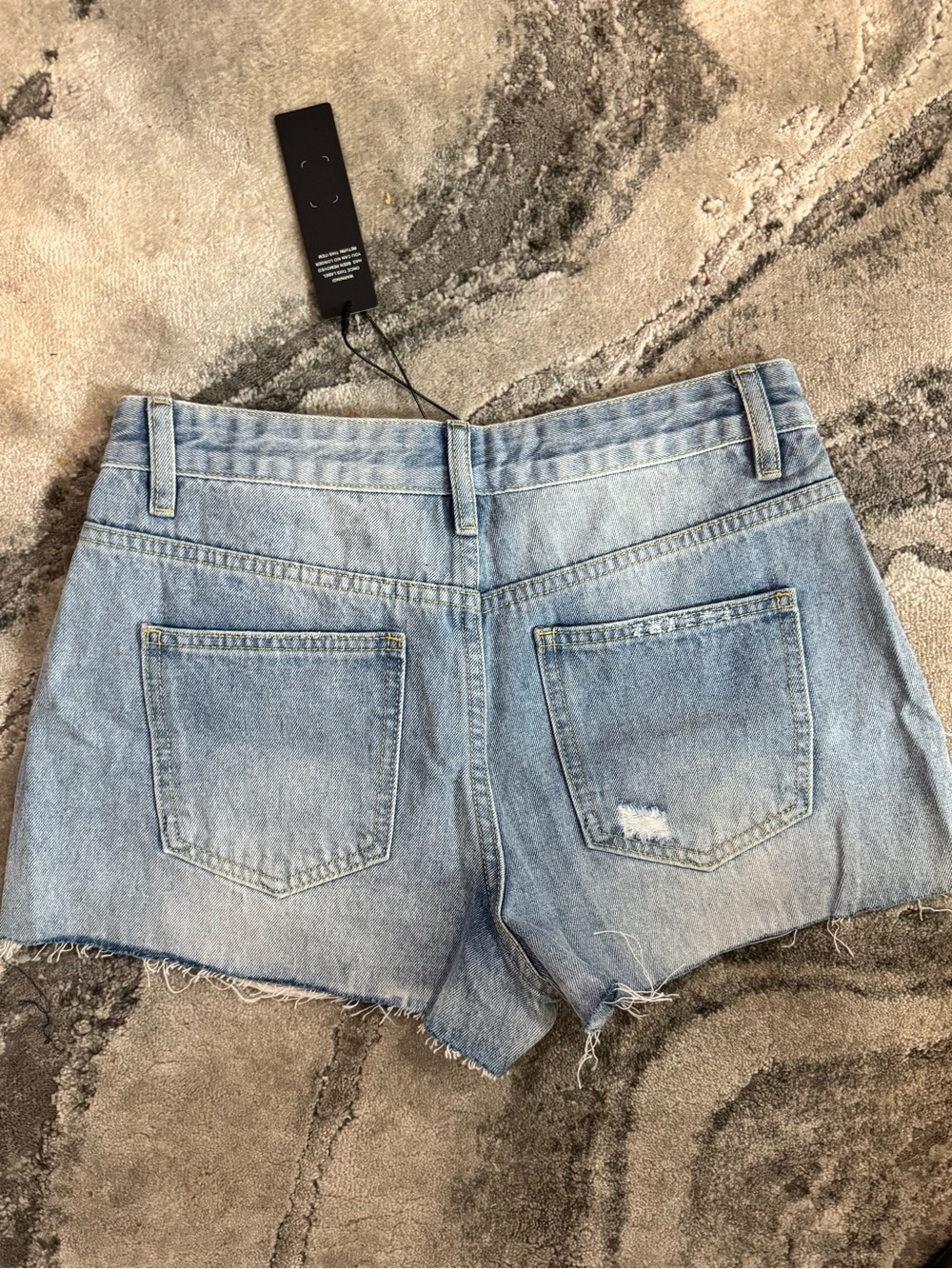 Fashion Nova Light Blue Distressed Denim Cutoff Shorts - Picture 3 of 5